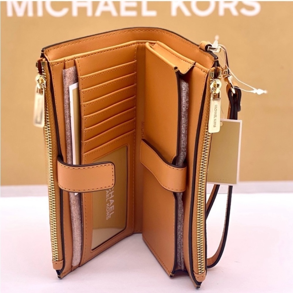 Michael Kors DoubleZip Wallet Wristlet Phone Case Cider Multi - Picture 8 of 11